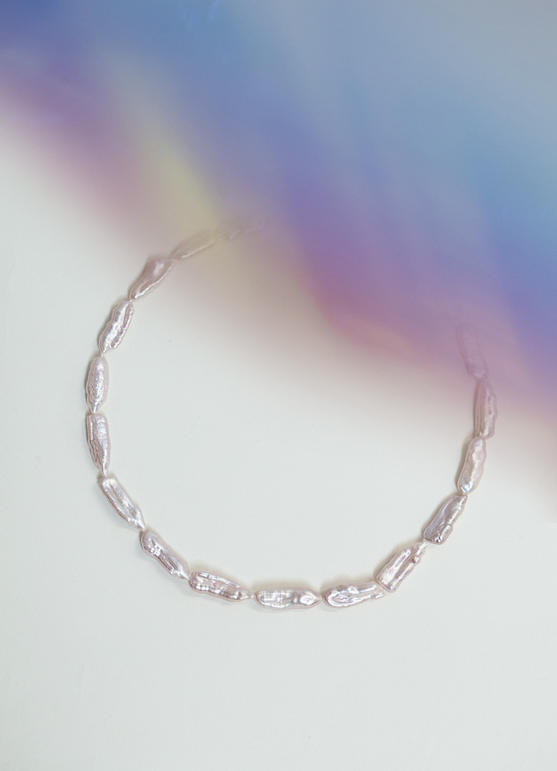 14K WHITE GOLD PETALS OF AMOR PEARL COLLAR