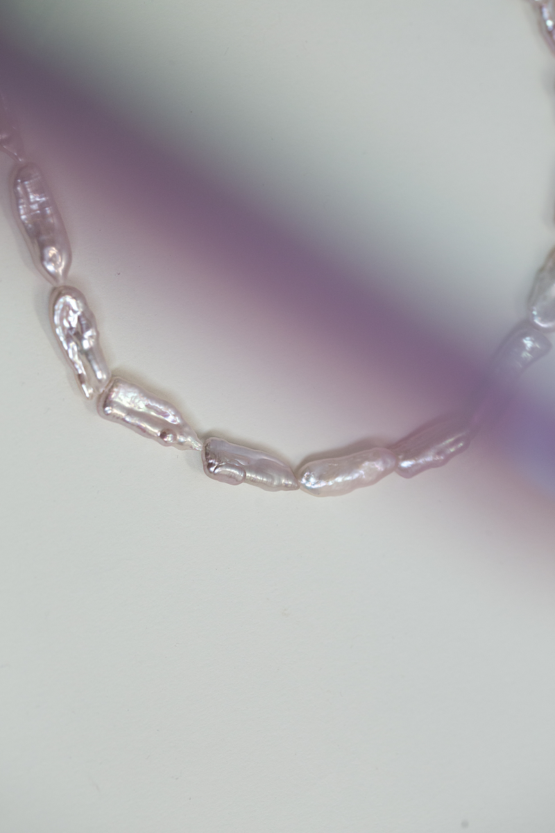 14K WHITE GOLD PETALS OF AMOR PEARL COLLAR